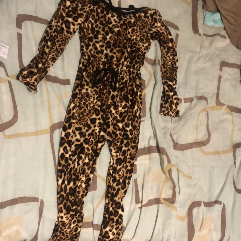 Cheetah or leopard girl all in one outfit